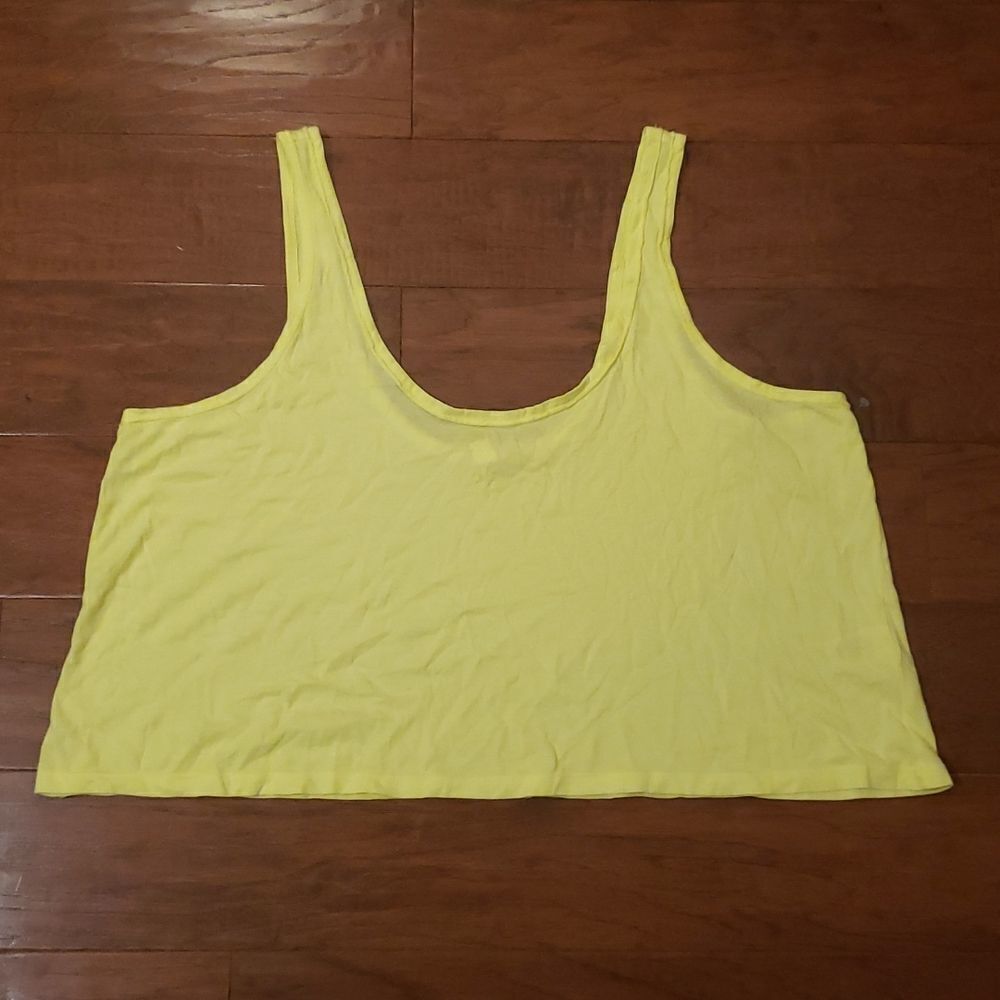 Bp Nordstrom Womens Washed‎ Crop Swing Tank Top Yellow Size 3X NWOT